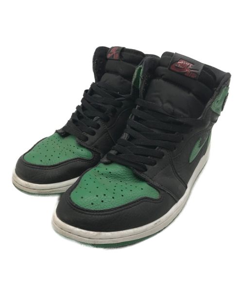 NIKE（ナイキ）NIKE (ナイキ) AIR JORDAN 1 RETRO HIGH OG / エアジョーダン1レトロハイオリジナル ブラック×グリーン サイズ:28の古着・服飾アイテム