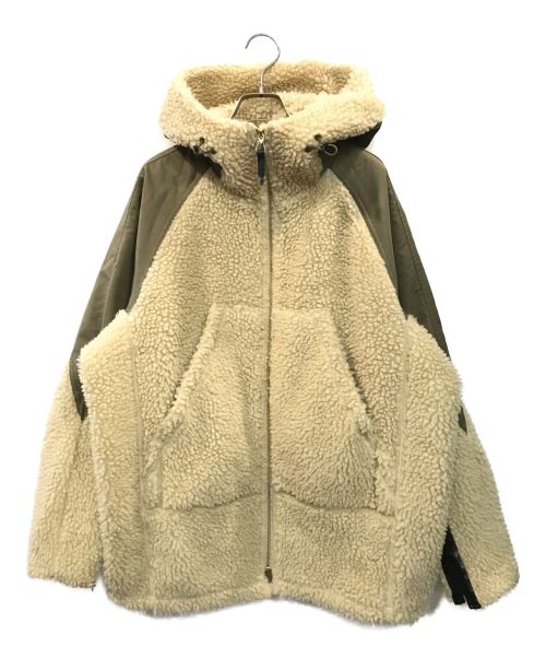 TOGA ARCHIVES（トーガアーカイブス）TOGA ARCHIVES (トーガアーカイブス) FAKE BOA HOODIE BLOUSON ベージュ×カーキ サイズ:44の古着・服飾アイテム