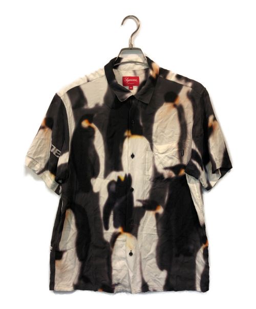 SUPREME（シュプリーム）SUPREME (シュプリーム) Penguins Rayon S/S Shirt ブラック×アイボリー サイズ:Mの古着・服飾アイテム