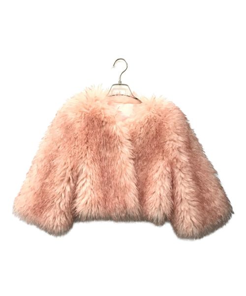 LEMONPLET（レモンプレット）LEMONPLET (レモンプレット) FAUX FUR MG LUMI JACKET ピンク サイズ:SMALLの古着・服飾アイテム