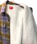 中古・古着 SUPREME (シュプリーム) faux Shearling Lined Flannel Shirt ネイビー×グリーン サイズ:L：12800円