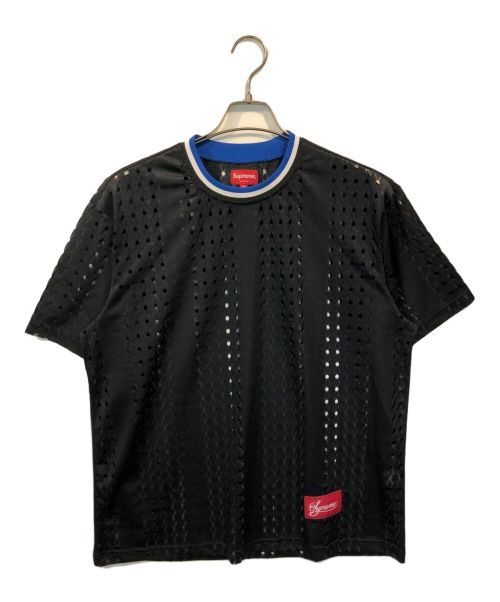 SUPREME（シュプリーム）SUPREME (シュプリーム) Perforated Stripe Warm Up Top ブラック サイズ:Mの古着・服飾アイテム