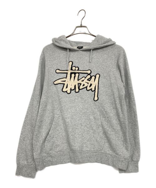 stussy（ステューシー）stussy (ステューシー) プルオーバーパーカー グレー サイズ:Mの古着・服飾アイテム