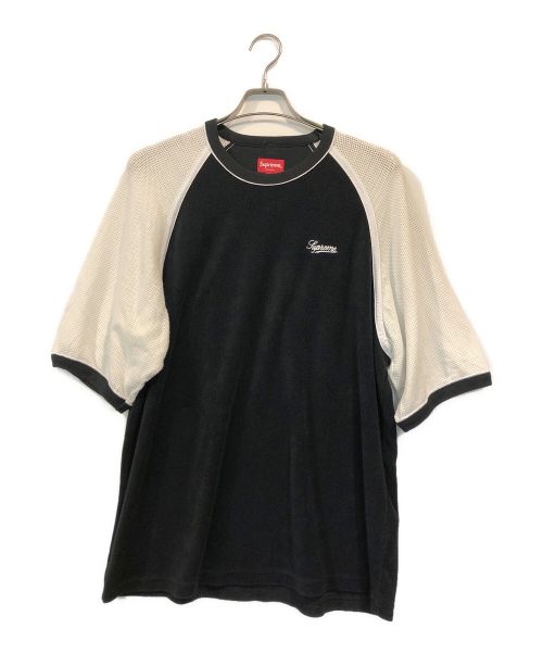 SUPREME（シュプリーム）SUPREME (シュプリーム) Terry Raglan S/S Top ブラック×ホワイト サイズ:Mの古着・服飾アイテム