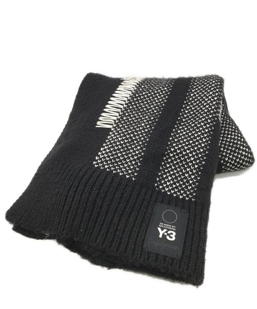 Y-3（ワイスリー）Y-3 (ワイスリー) KNIT SCARF ブラック×ホワイトの古着・服飾アイテム