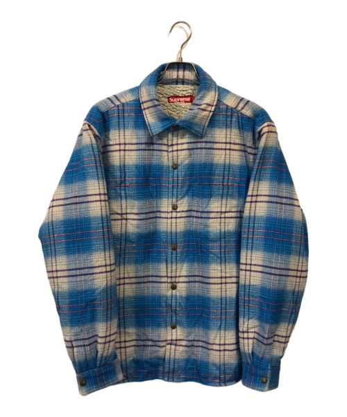 SUPREME（シュプリーム）SUPREME (シュプリーム) LINED FLANNEL SNAP SHIRT ブルー×ホワイト サイズ:Lの古着・服飾アイテム