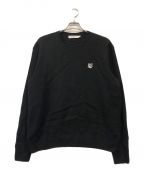 maison kitsuneメゾンキツネ）の古着「GREY FOX HEAD PATCH RELAXED JUMPER」｜ブラック