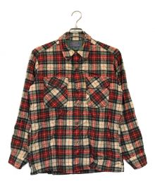 PENDLETON（ペンドルトン）の古着「70sウールオープンカラーシャツ」｜ベージュ×レッド