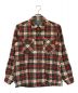 PENDLETON（ペンドルトン）の古着「70sウールオープンカラーシャツ」｜ベージュ×レッド