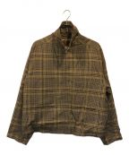 AURALEEオーラリー）の古着「WOOL SERGE CHECK ZIP-UP BLOUSON」｜ブラウン