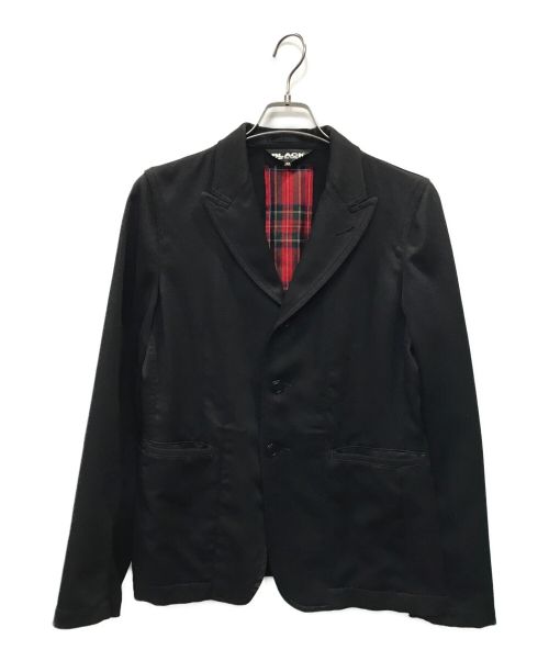 BLACK COMME des GARCONS（ブラック コムデギャルソン）BLACK COMME des GARCONS (ブラック コムデギャルソン) バッククロスデザインピークドラペルジャケット ブラック サイズ:Mの古着・服飾アイテム