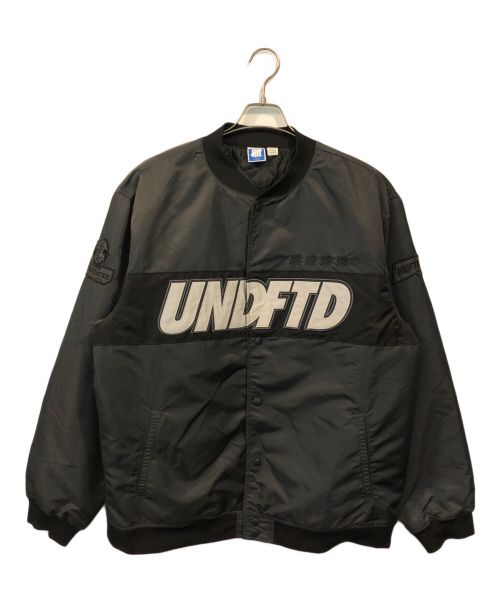 UNDEFEATED（アンディフィーテッド）UNDEFEATED (アンディフィーテッド) SATIN BASEBALL JACKET ブラック サイズ:XLの古着・服飾アイテム