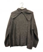 BLACK by moussyブラックバイマウジー）の古着「cape collar knit tops」｜グレー