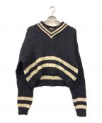 oldderby Knitwearオールドダービーニットウェア）の古着「ワイドチルデンニット」｜ネイビー