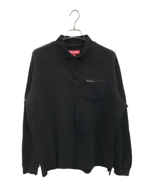 SUPREME（シュプリーム）SUPREME (シュプリーム) Thermal L/S Polo ブラック サイズ:Mの古着・服飾アイテム