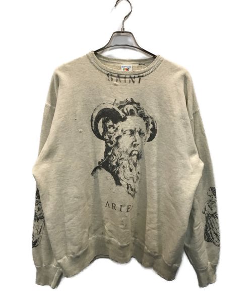 SAINT MICHAEL（セントマイケル）SAINT MICHAEL (セントマイケル) MR ARIES CREW NECK SWEAT ベージュ サイズ:XLの古着・服飾アイテム