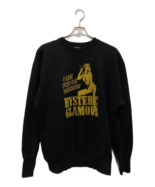 Hysteric Glamour（ヒステリックグラマー）Hysteric Glamour (ヒステリックグラマー) I LOVE FOR THE WEEKEND スウェット ブラック サイズ:Lの古着・服飾アイテム