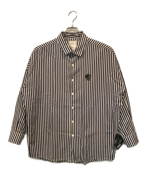 SHAREEF（シャリーフ）SHAREEF (シャリーフ) STRIPE L S SHIRTS/ ホワイト×ネイビー サイズ:1の古着・服飾アイテム