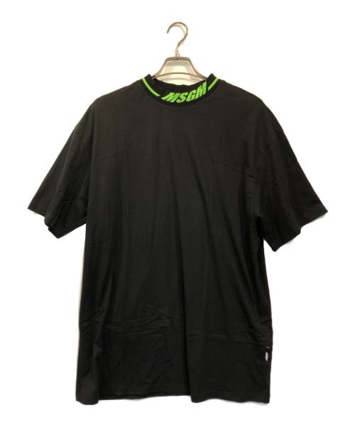 MSGM（エムエスジーエム）MSGM (エムエスジーエム) branded neckline t-shirt ブラック サイズ:Lの古着・服飾アイテム