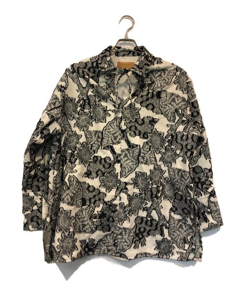 Ameri（アメリ）Ameri (アメリ) UND BOTANICAL JACQUARD BLOUSE ホワイト×ブラック サイズ:Fの古着・服飾アイテム