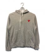 PLAY COMME des GARCONSプレイ コムデギャルソン）の古着「RED HEART PLAY HOODED SWEATSHIRT」｜グレー