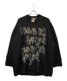 COMME des GARCONS HOMME PLUS（コムデギャルソンオムプリュス）の古着「22AW ロゴインタージャニットクルーネックニットセーター」｜ブラック