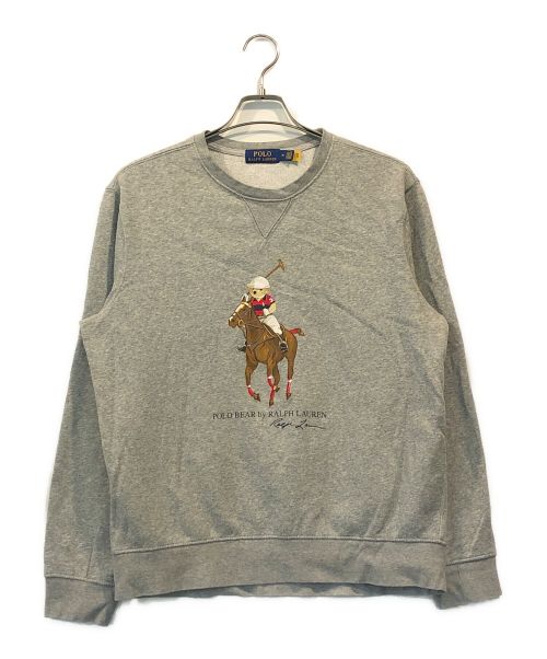 POLO RALPH LAUREN（ポロ・ラルフローレン）POLO RALPH LAUREN (ポロ・ラルフローレン) ポロベアクルーネックスウェット グレー サイズ:Mの古着・服飾アイテム