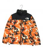 THE NORTH FACEザ ノース フェイス）の古着「Novelty Nuptse Jacket/ ノベルティー ヌプシジャケット」｜レッドオレンジエクスプローラーカモ