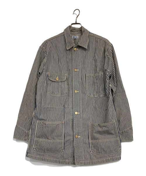 SUGAR CANE（シュガーケーン）SUGAR CANE (シュガーケーン) ヒッコリーカバーオール ホワイト×ブルー サイズ:40の古着・服飾アイテム