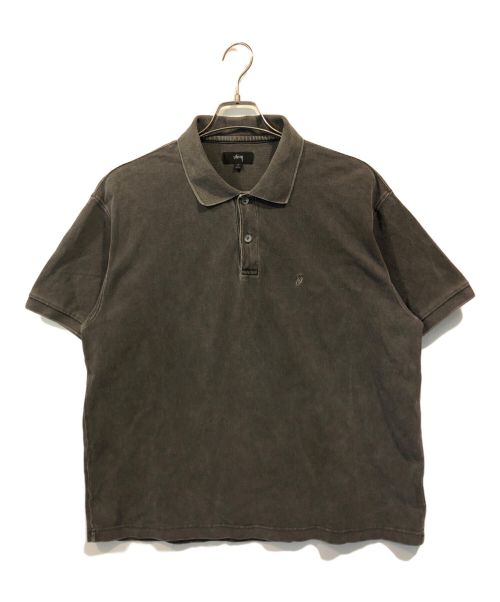 stussy（ステューシー）stussy (ステューシー) PIGMENT DYED PIQUE POLO チャコールグレー サイズ:Mの古着・服飾アイテム