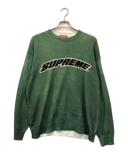 SUPREME（シュプリーム）SUPREME (シュプリーム) Printed Washed Sweater グリーン サイズ:Mの古着・服飾アイテム