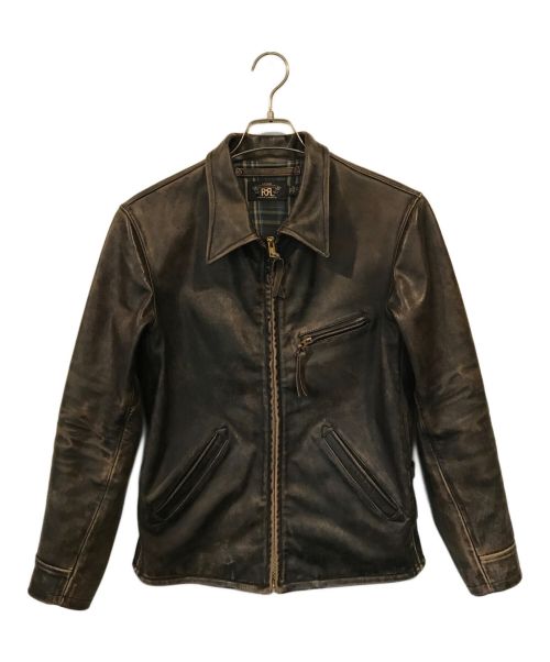 RRL（ダブルアールエル）RRL (ダブルアールエル) LEATHER SPORTS JACKET ブラウン サイズ:XSの古着・服飾アイテム