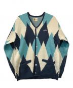 TOWN CRAFT×NUMBER (N)INEタウンクラフト×ナンバーナイン）の古着「SHAGGY JACQUARD CARDIGAN」｜ブルー