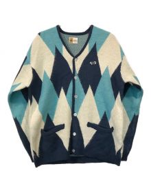 TOWN CRAFT×NUMBER (N)INE（タウンクラフト×ナンバーナイン）の古着「SHAGGY JACQUARD CARDIGAN」｜ブルー