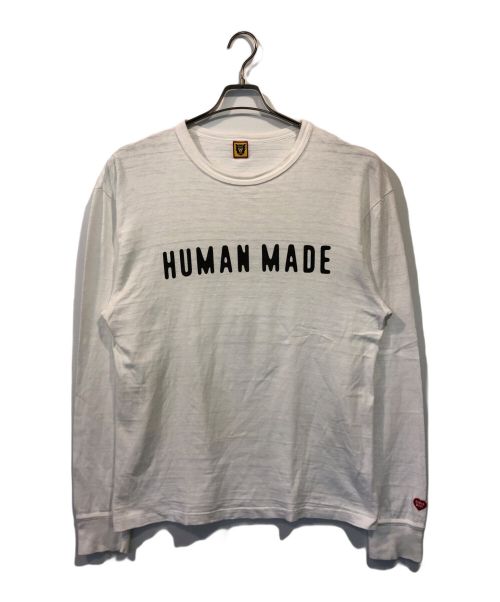 HUMAN MADE（ヒューマンメイド）HUMAN MADE (ヒューマンメイド) ロゴロングスリーブカットソー ホワイト サイズ:XLの古着・服飾アイテム