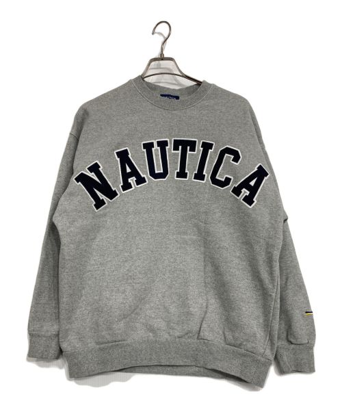 NAUTICA（ノーティカ）NAUTICA (ノーティカ) Arch Logo Crewneck Sweatshirt グレー サイズ:Sの古着・服飾アイテム