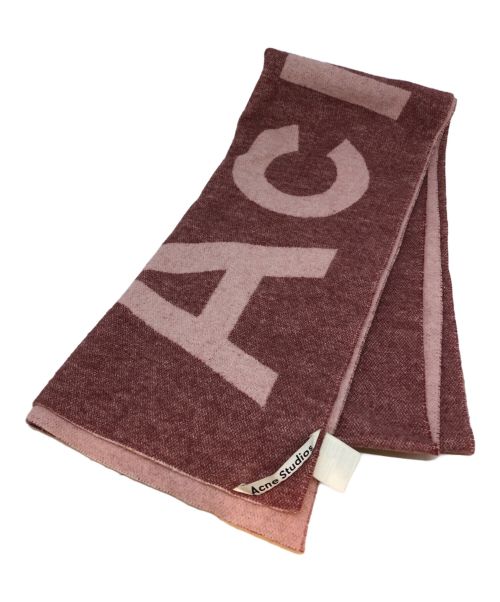 Acne studios（アクネ ストゥディオス）Acne studios (アクネ ストゥディオス) toronty logo wool blend scarf（ロゴウールマフラー） レッドの古着・服飾アイテム