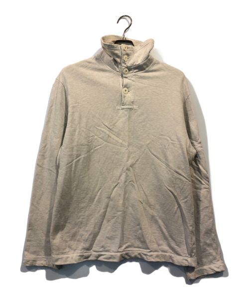 STONE ISLAND（ストーンアイランド）STONE ISLAND (ストーンアイランド) オールドハーフボタンL/Sカットソー ベージュ サイズ:Lの古着・服飾アイテム