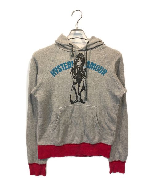 Hysteric Glamour（ヒステリックグラマー）Hysteric Glamour (ヒステリックグラマー) オールドガールプリントパーカー グレー サイズ:FREEの古着・服飾アイテム