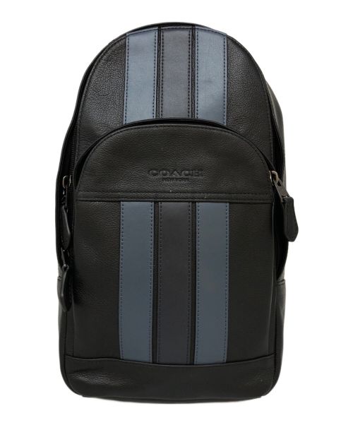 COACH（コーチ）COACH (コーチ) ストライプ レザー ボディー ブラックの古着・服飾アイテム