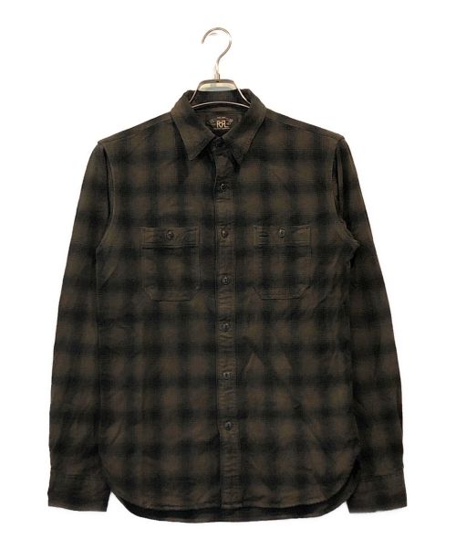 RRL（ダブルアールエル）RRL (ダブルアールエル) Matlock West Sport Shirt グレー×ブラック サイズ:XSの古着・服飾アイテム