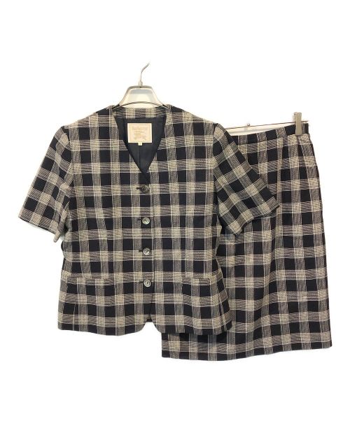 Burberry's（バーバリーズ）Burberry's (バーバリーズ) オールドチェックセットアップ ブラック サイズ:SIZE 9の古着・服飾アイテム