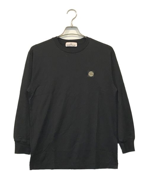 STONE ISLAND（ストーンアイランド）STONE ISLAND (ストーンアイランド) フロントロゴクルーネックカットソー ブラック サイズ:Mの古着・服飾アイテム