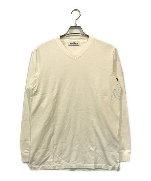 STONE ISLAND（ストーンアイランド）STONE ISLAND (ストーンアイランド) ロングスリーブカットソー アイボリー サイズ:Lの古着・服飾アイテム