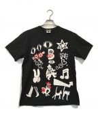 BLACK COMME des GARCONSブラック コムデギャルソン）の古着「綿天竺 FLIP PAGWSKI プリントTシャツ」｜ブラック