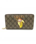 GUCCI×ばなにゃグッチ×）の古着「GGスプリームキャンバス レザー 長財布」｜ブラウン