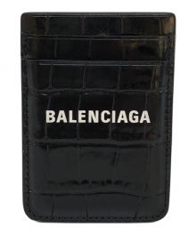 BALENCIAGA（バレンシアガ）の古着「クロコ型押しマグネットカードホルダー」｜ブラック