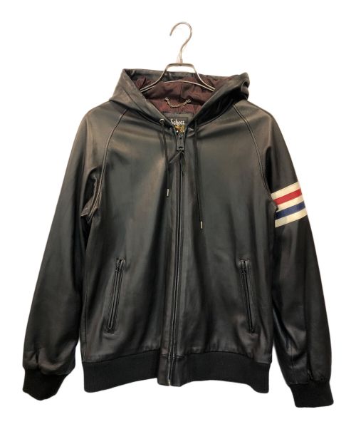 Schott（ショット）Schott (ショット) ラムレザーフーデットジャケット ブラック サイズ:XLの古着・服飾アイテム