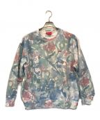 SUPREMEシュプリーム）の古着「Small Box Crewneck Watercolor Floral」｜レッド×ブルー