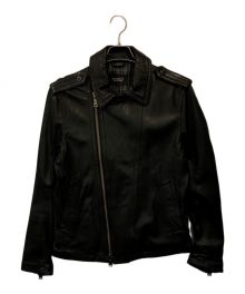 BURBERRY BLACK LABEL（バーバリーブラックレーベル）の古着「シープレザーダブルライダースジャケット」｜ブラック